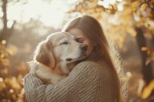 dog bonding with owner